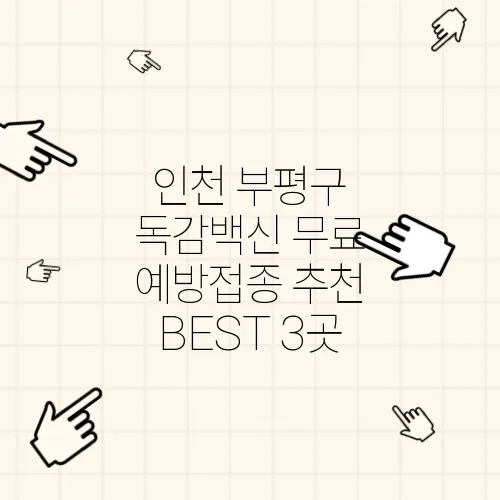 인천 부평구 독감백신 무료 예방접종 추천 BEST 3곳