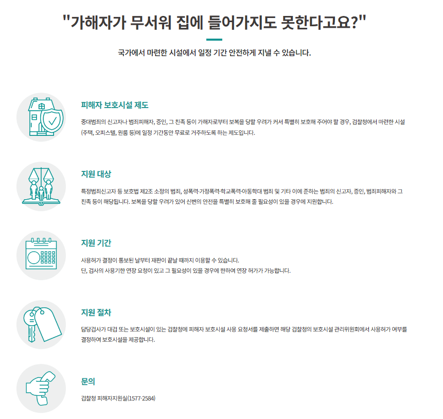 피해자의 신변보호 - 피해자 보호시설