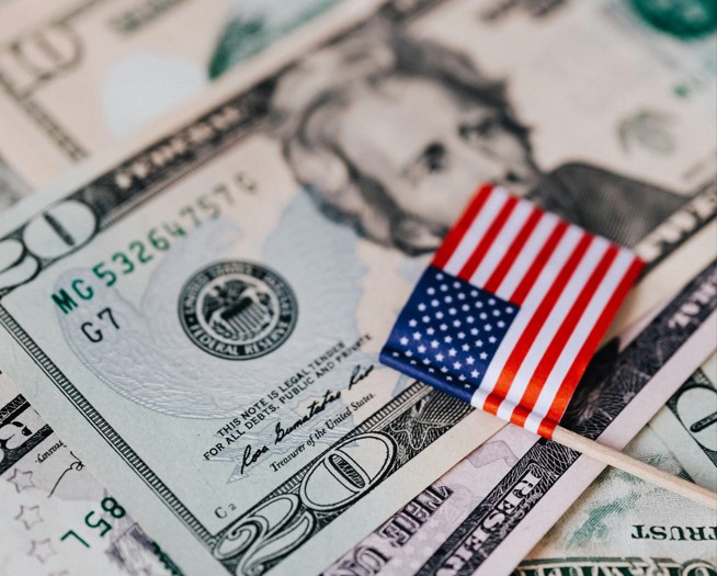 미국식 독서로 수익내기 달러에 미국국기