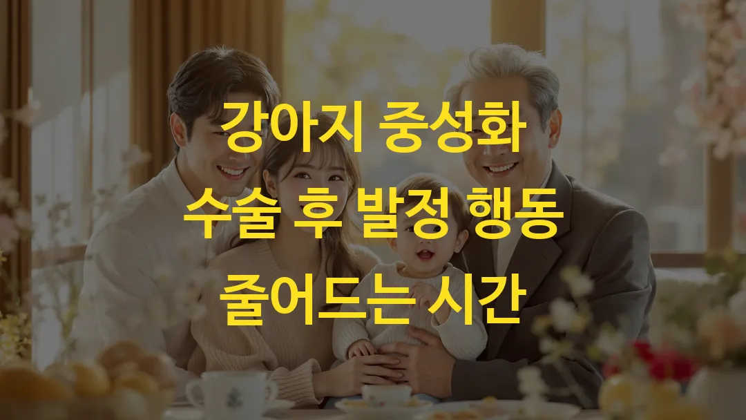 강아지 중성화 수술 후 발정 행동 줄어드는 시간 완벽 가이드