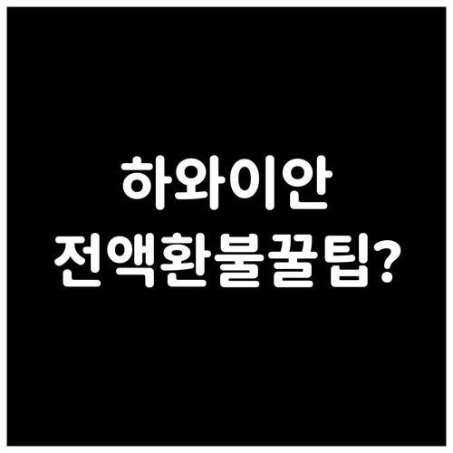 하와이안 항공 티켓 취소 수수료 및 ..