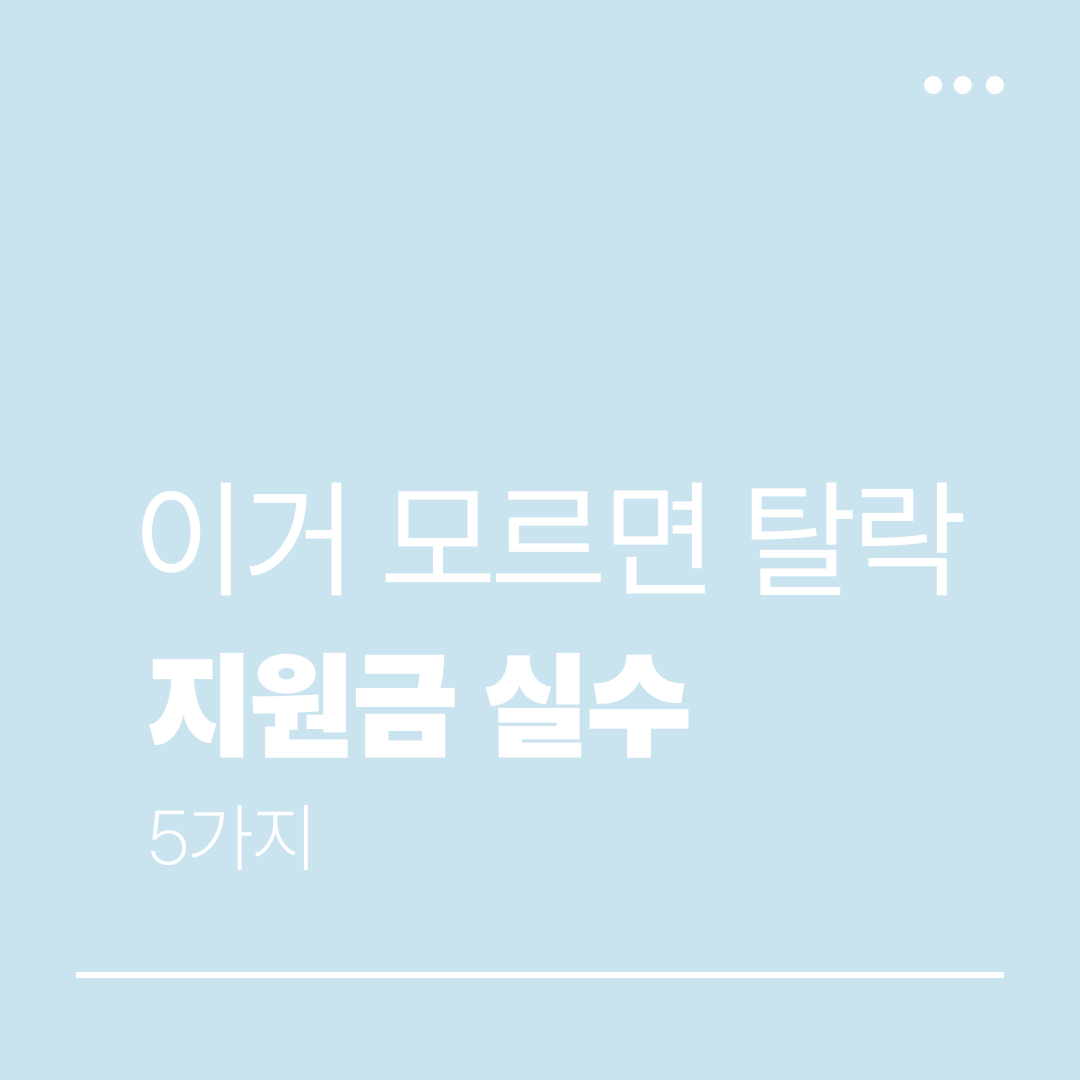 정부지원금 신청 시 자주 하는 실수 5가지 2026 주의사항 정리