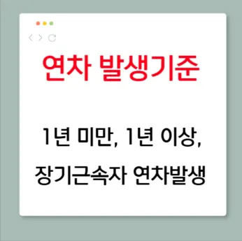 연차 발생기준