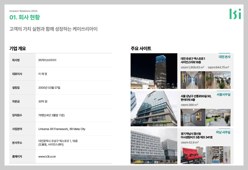 케이쓰리아이 기업소개