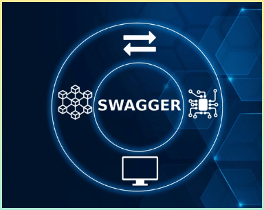 swagger tech concept.RESTful API를 작성, 문서화 및 테스트하는 데 사용되는 도구 집합으로 개발자가 API를 보다 쉽게 구축하고 효율적으로 관리할 수 있음.