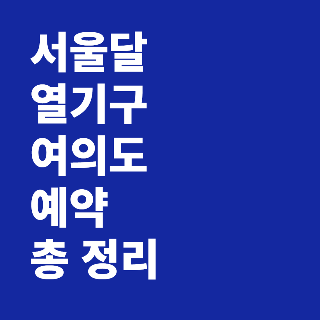 서울달 열기구 여의도 예약 총 정리