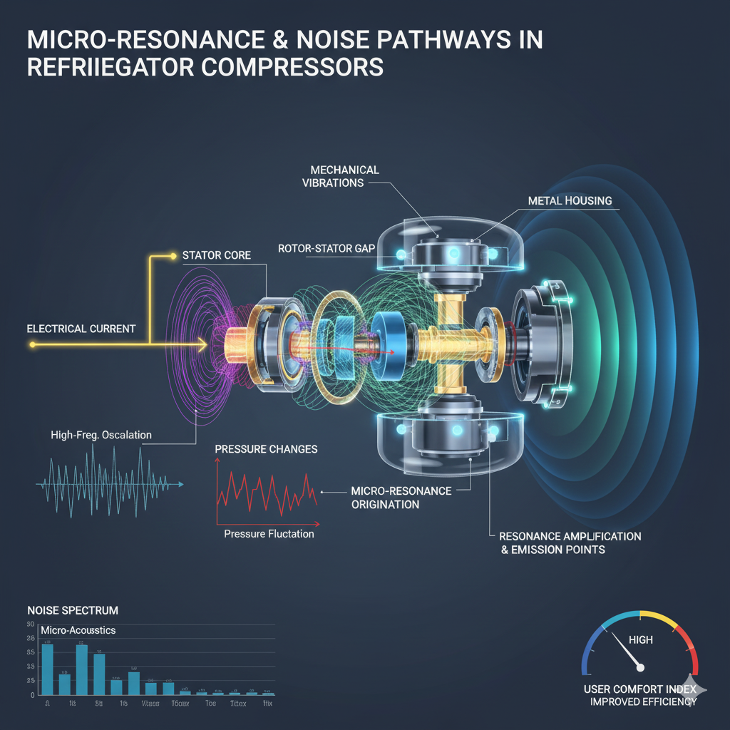 냉장고 압축기 모터의 미시 공진 구조 분석