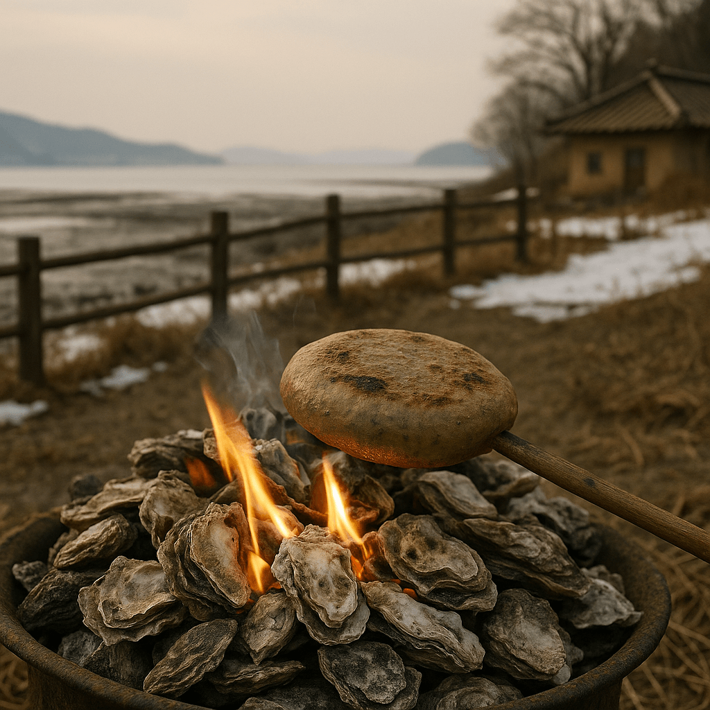 전북 고창 갯벌 마을에서 겨울마다 만들던 굴껍질 숯떡