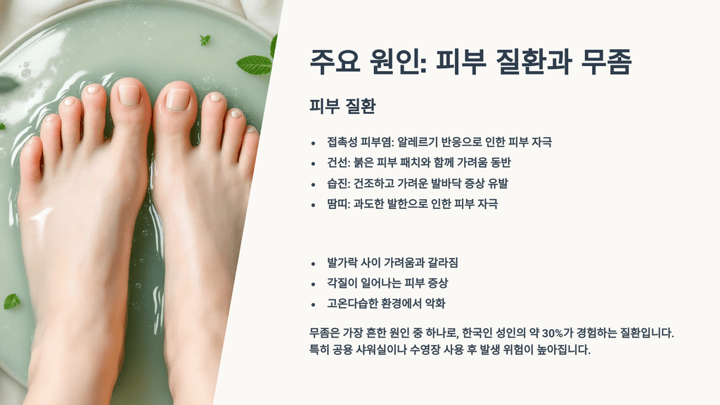 주요 원인: 피부 질환과 무좀