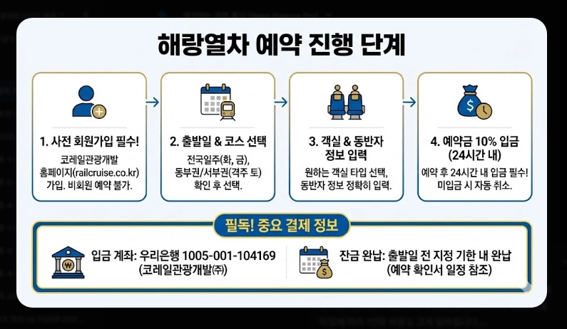 해랑열차 예약 방법 [2026년 최신] 객실별 가격 비교 및 예약 성공 실전 팁