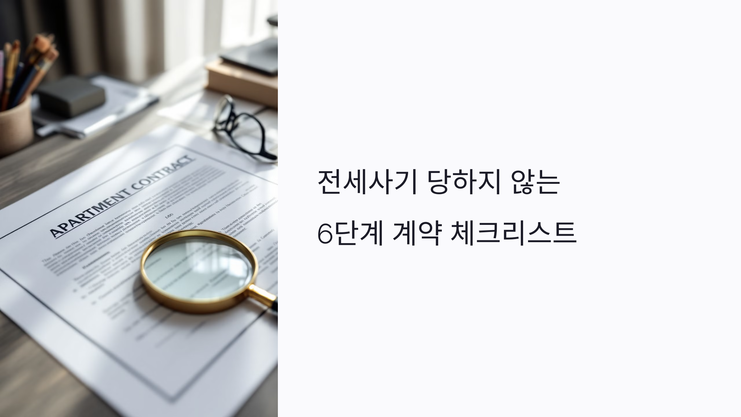 전세사기 당하지 않는 6단계 계약 체크리스트