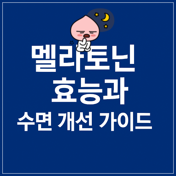 멜라토닌 효능과 수면 개선 가이드