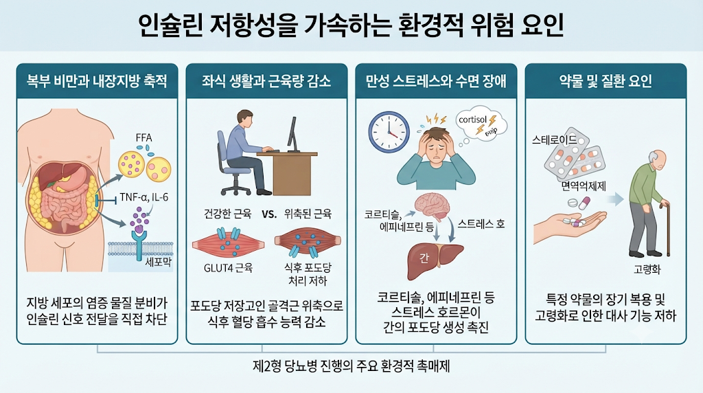 인슐린 저항성을 가속하는 환경적 위험 요인
