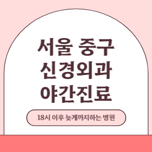 서울 중구 야간진료 신경외과 병원 (18시 이후 늦게까지하는 병원)