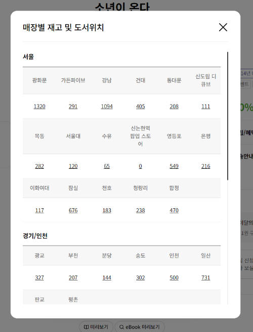 교보문고 실시간 재고 확인 방법 안내