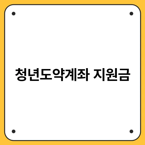 청년도약계좌 지원금