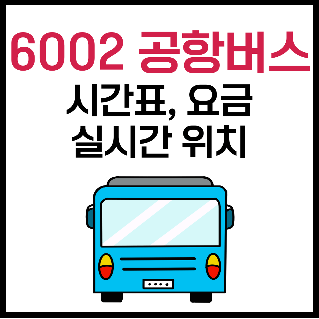 6002 공항버스 시간표, 요금, 타는 곳, 실시간 위치