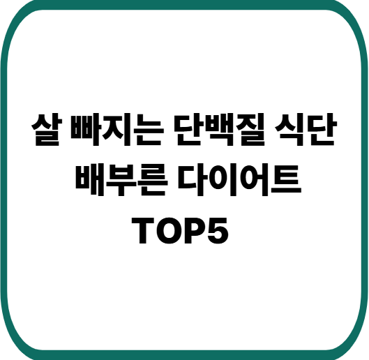단백질 다이어트 식단 추천 TOP5, 배부르게 먹으면서 살 빼는 방법