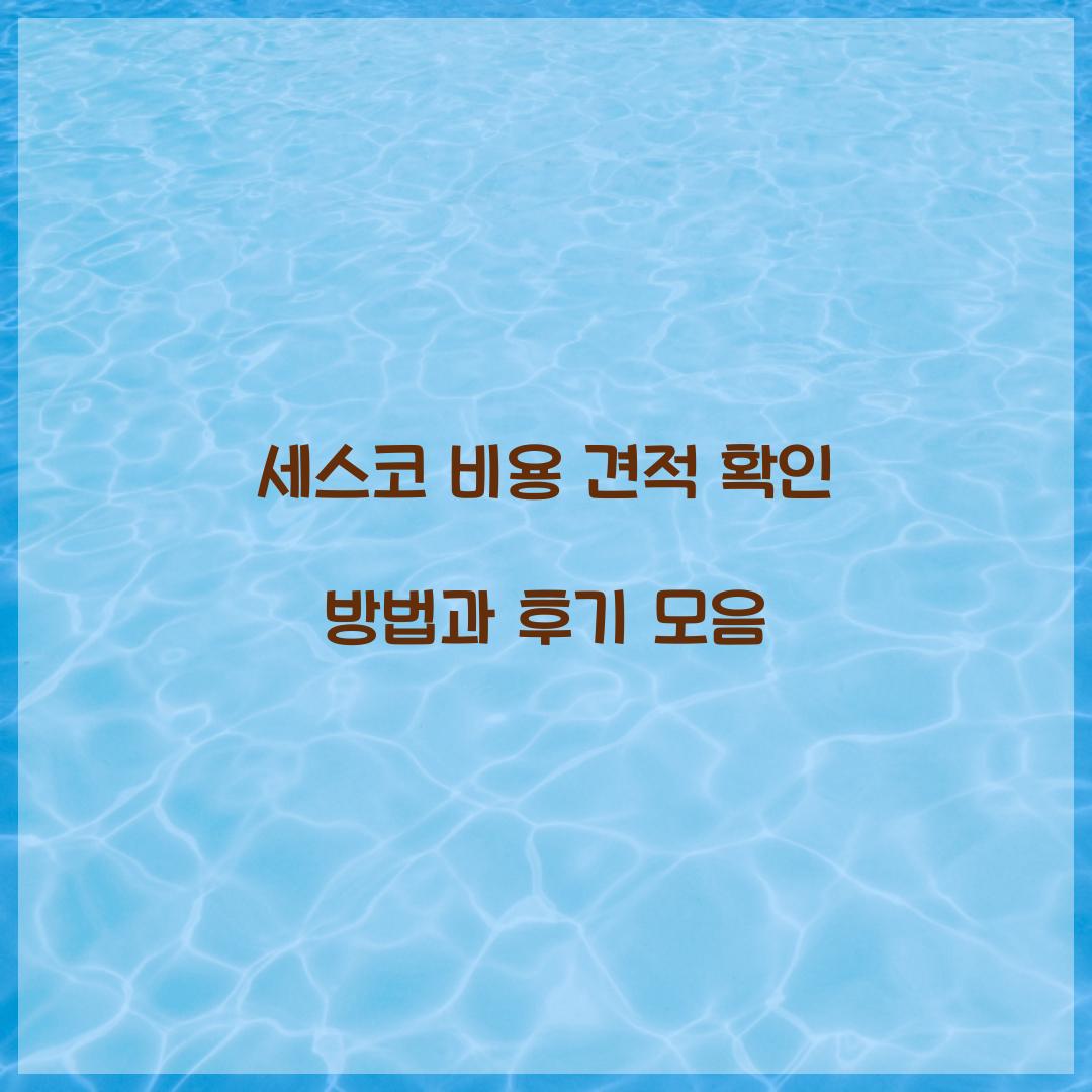 세스코 비용 견적