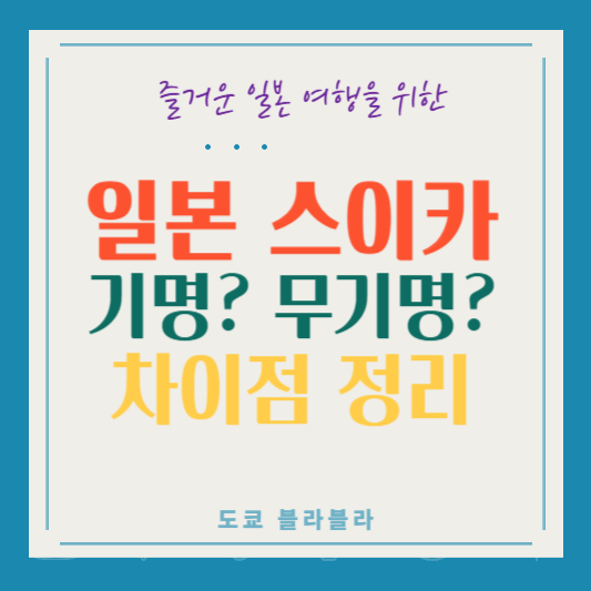 스이카 기명 무기명 차이점
