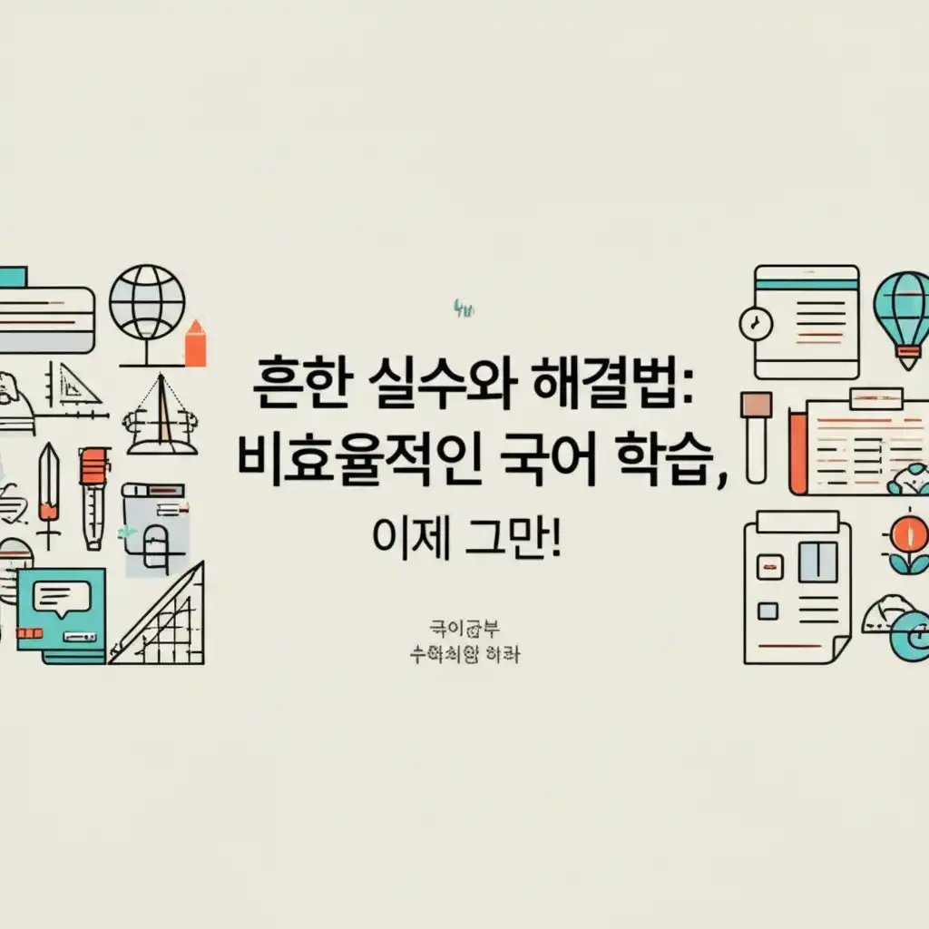 국어 공부 시 흔히 저지르는 실수와 해결 방안을 보여주는 이미지