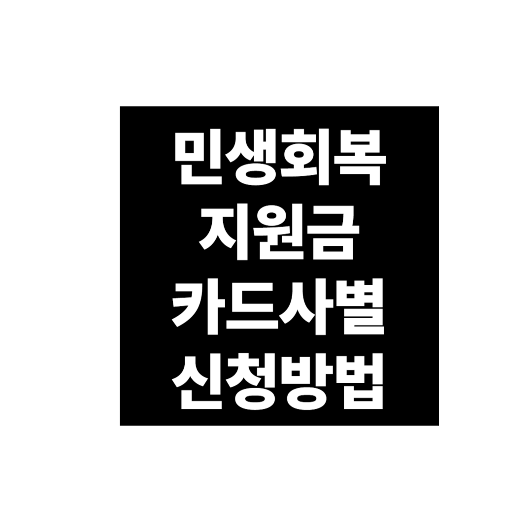 민생회복 지원금 카드사별 신청방법