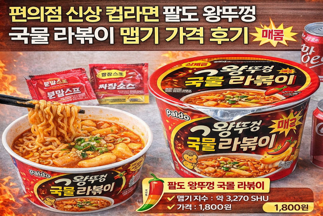 팔도 왕뚜껑 국물라볶이 맵기 후기, 이거 진짜 맵나요?