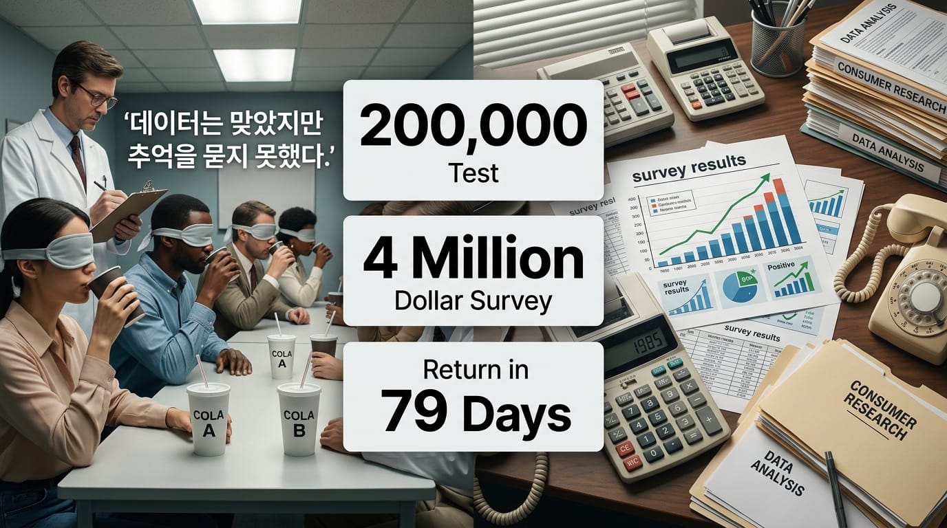 뉴코크 소비자 테스트와 20만 명 조사 인포그래픽