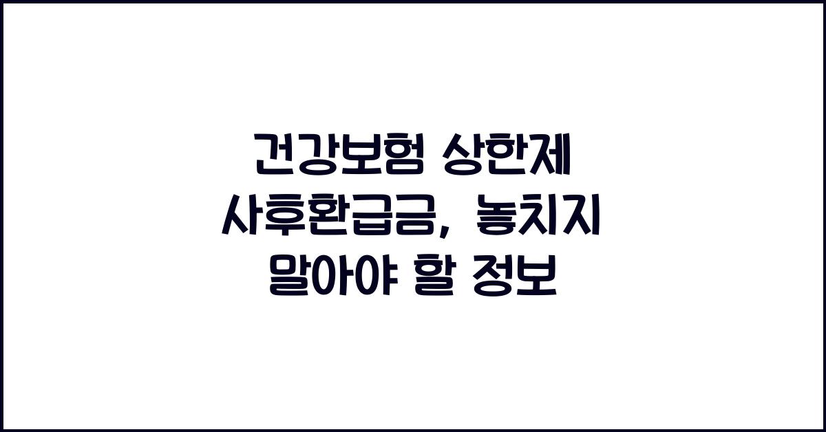 건강보험 상한제 사후환급금
