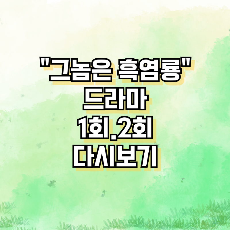 '그놈은 흑염룡' 드라마 1회·2회 다시보기