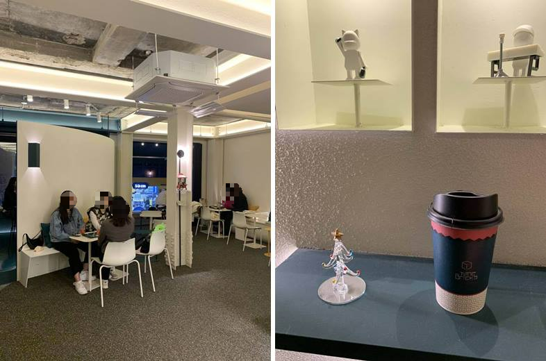 왼편에 4인 테이블 내부자리