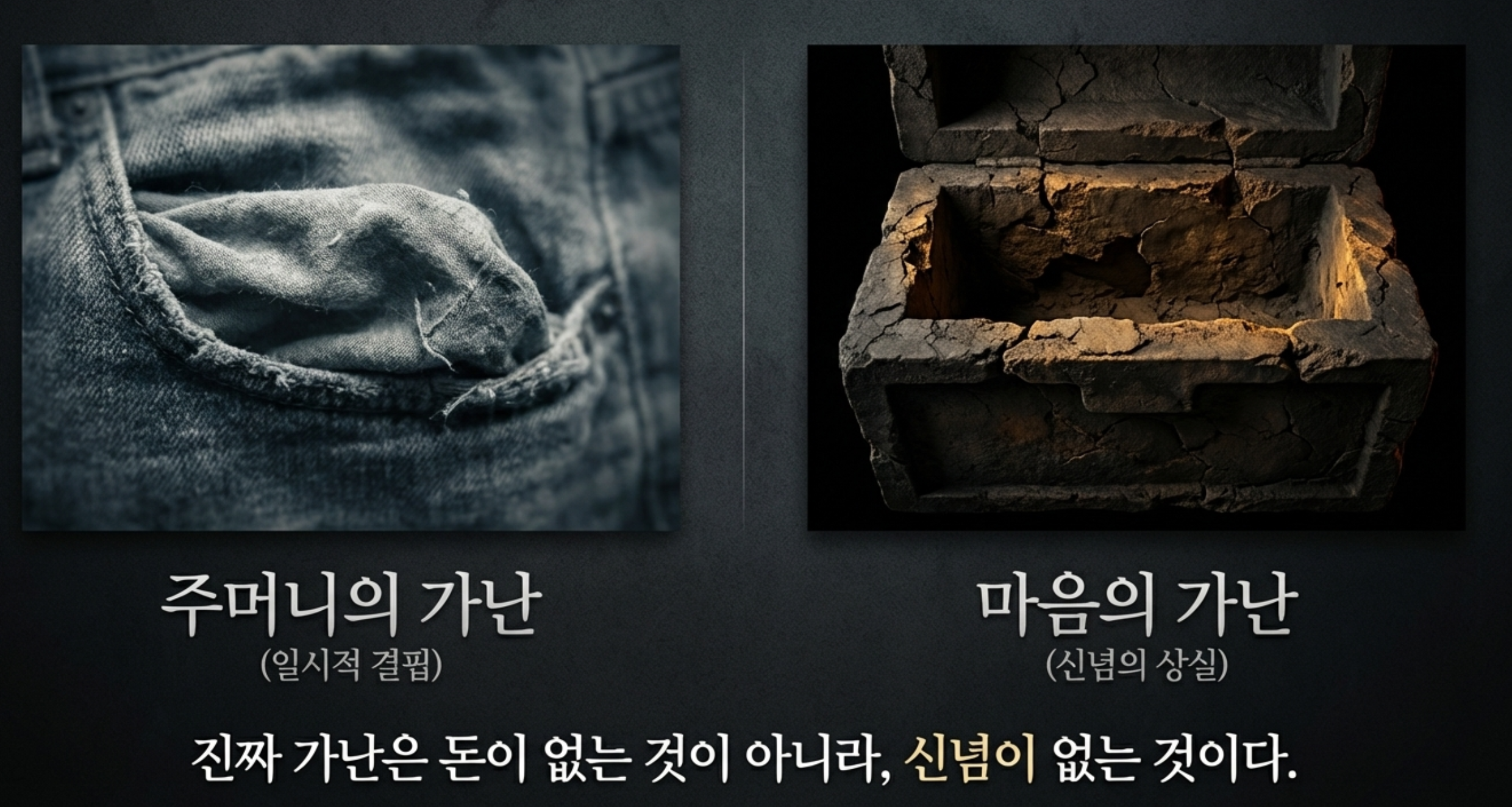 주머니 가난 vs 마음의 가난