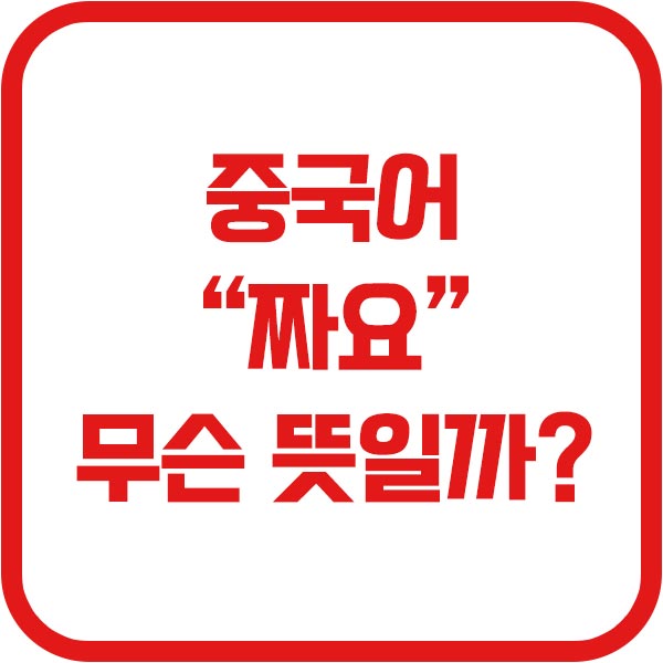 중국어 짜요 뜻