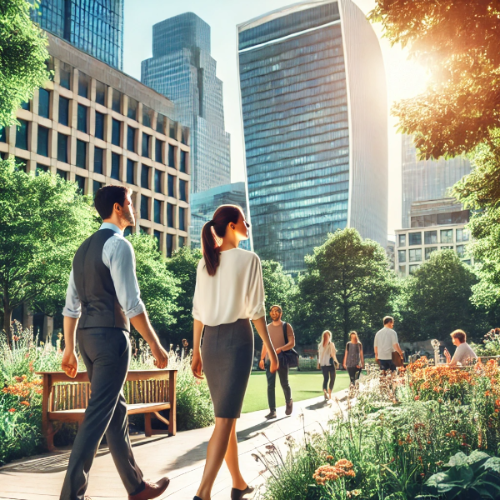 점심시간 30분 산책하는 직장인들