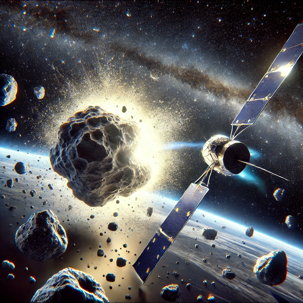 NASA의 DART 임무를 그린 이미지