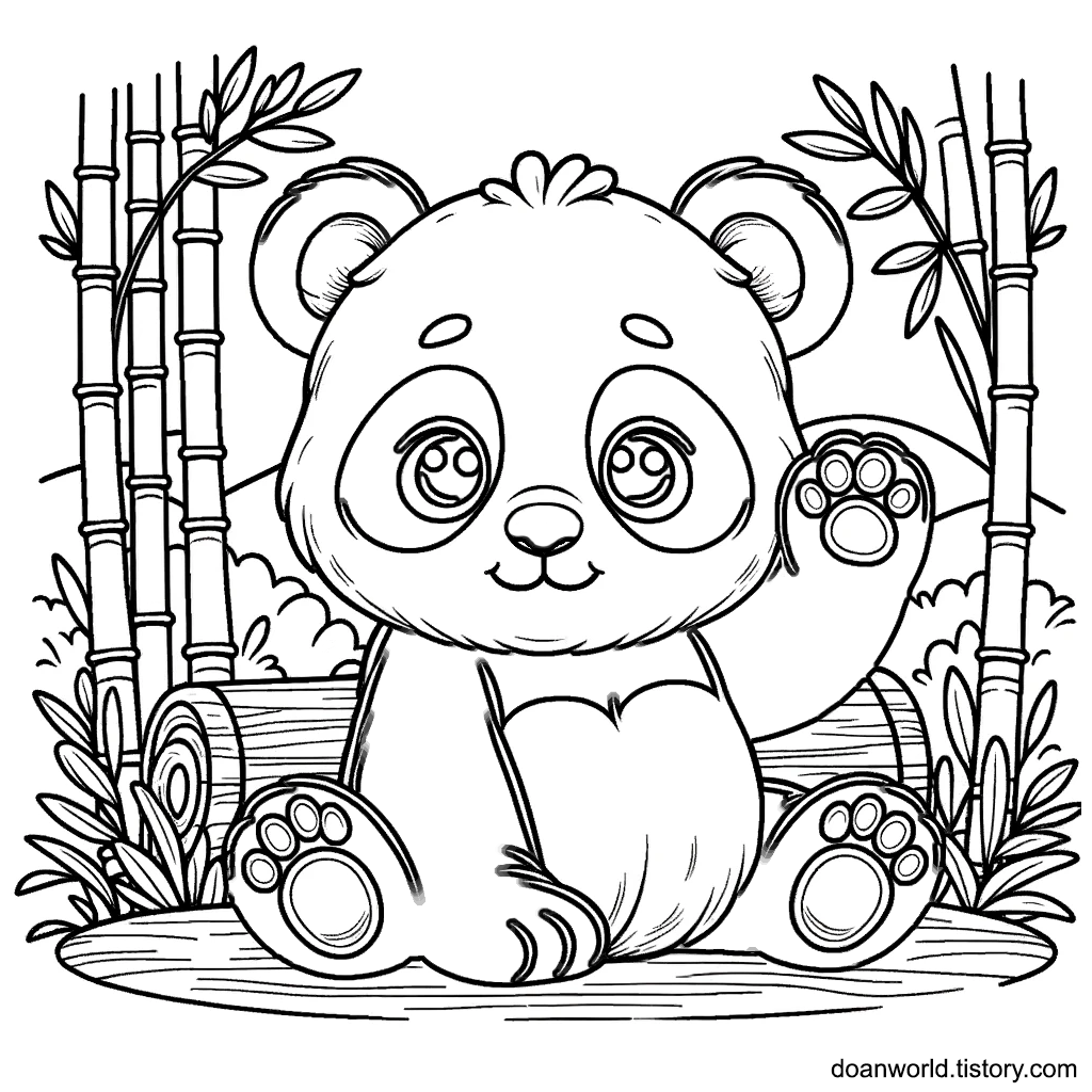 푸바오 팬더 색칠공부 도안