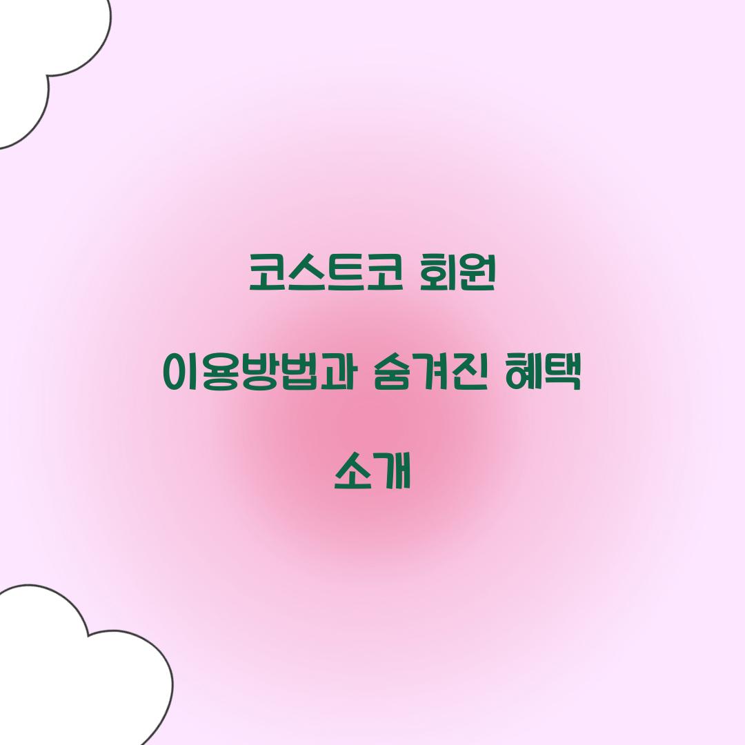 코스트코 회원 이용방법