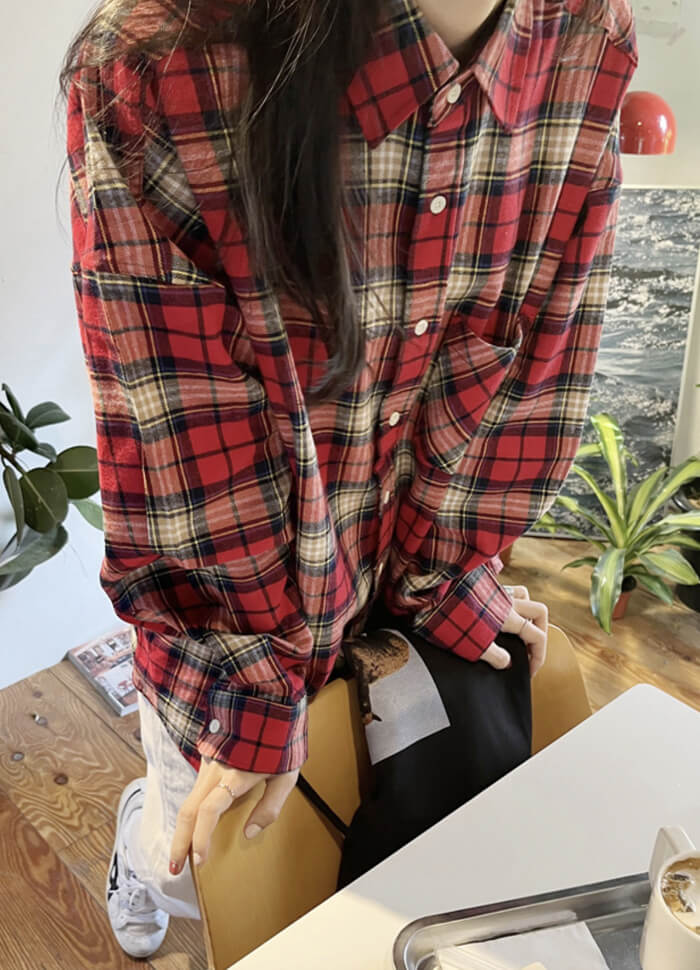 체크패턴 셔츠 사진