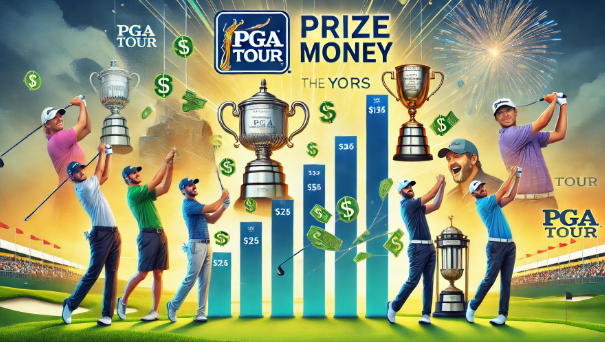 pga 투어 상금 변화를 나타낸 이미지