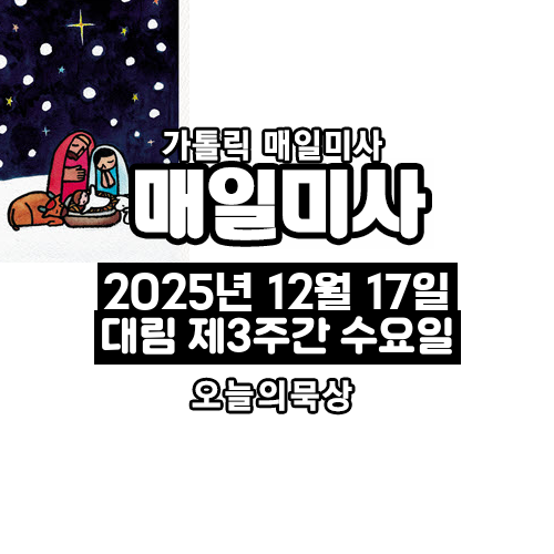 2025년 12월 17일 매일미사 대림 제3주간 수요일 오늘의 묵상