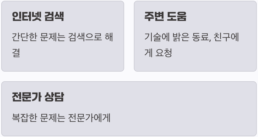 모든 것을 혼자 해결하려 하지 않기