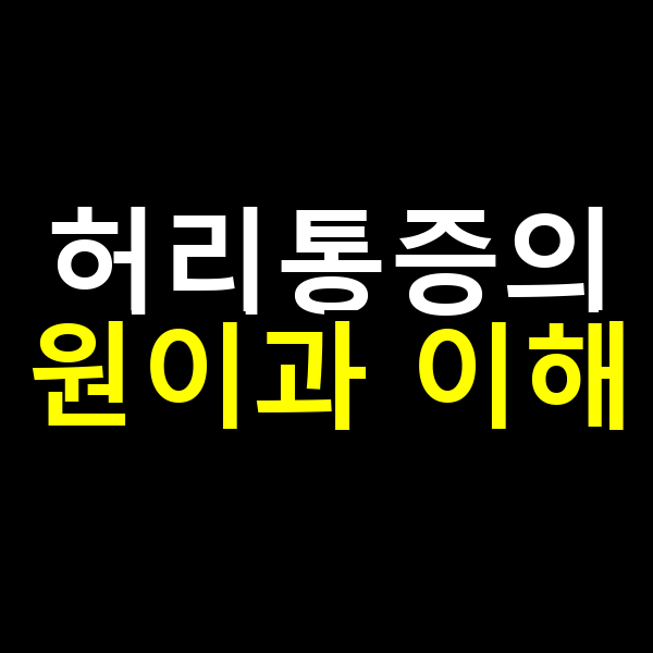 허리통증의 원인과 이해