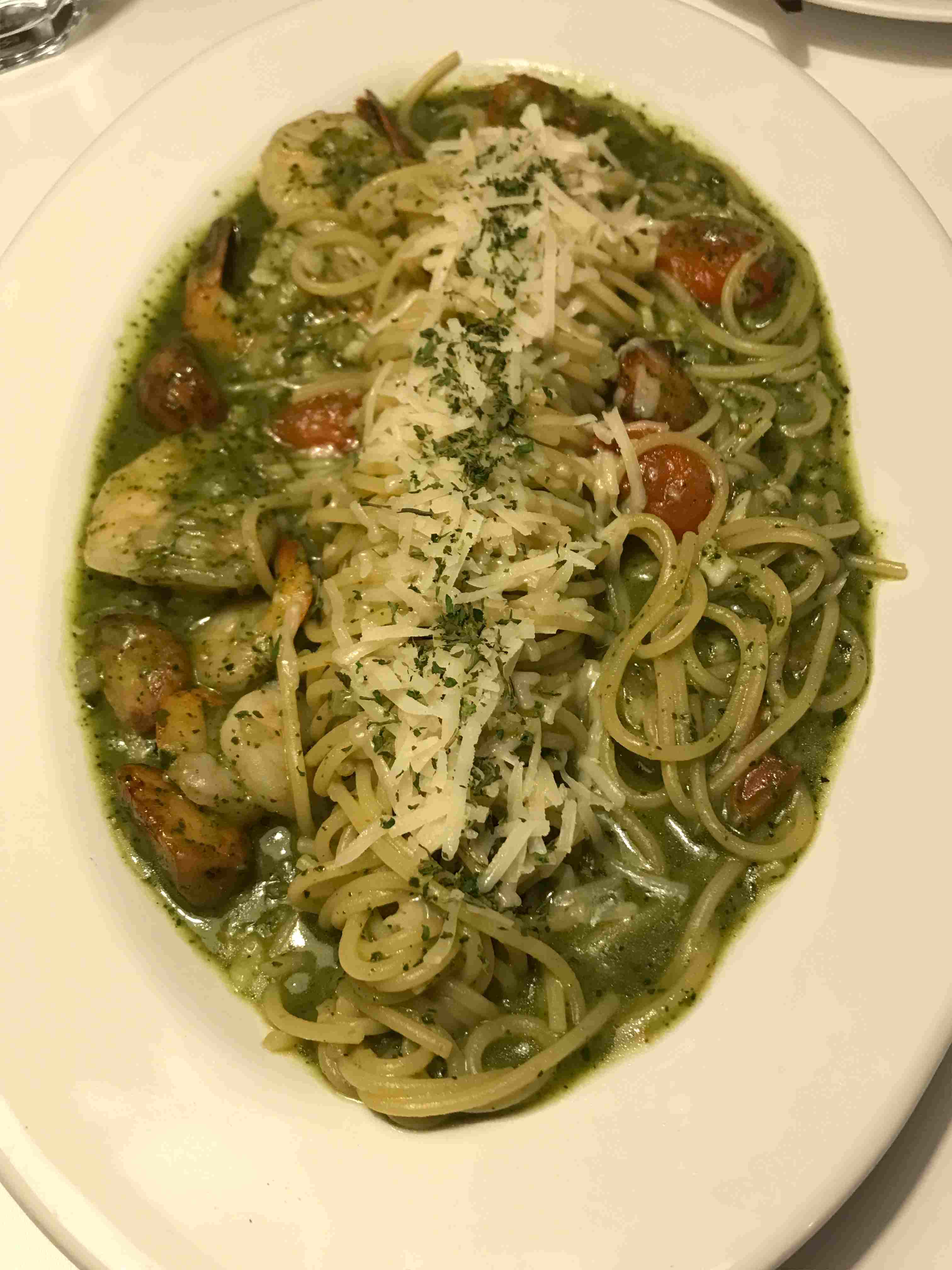 쉬림프 바질 오일 파스타