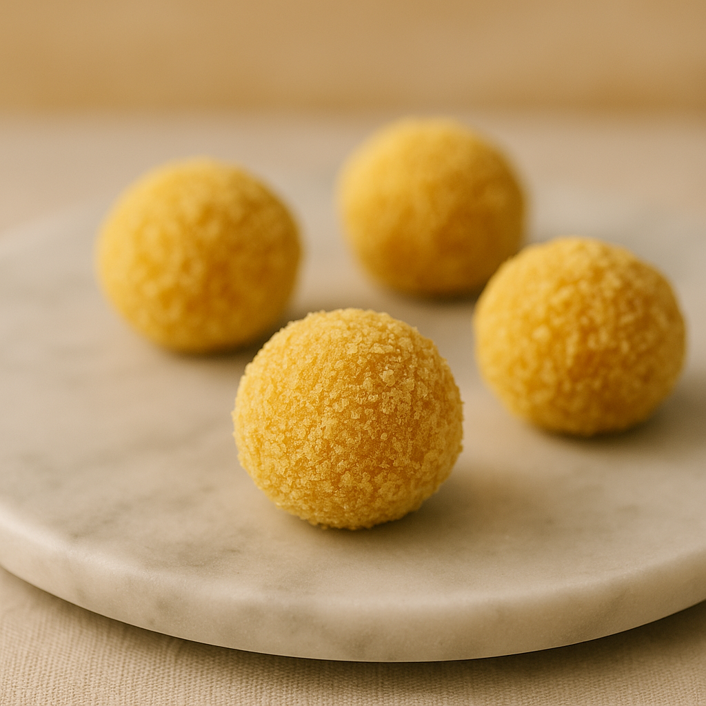 차가운 대리석 접시에 담긴 단호박 치즈케이크 볼 이미지