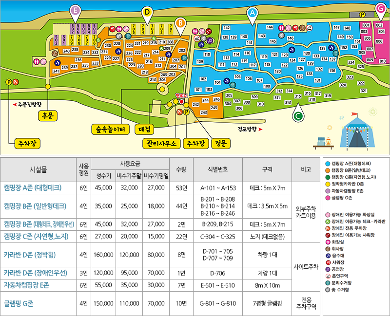 연곡솔향기캠핑장안내도