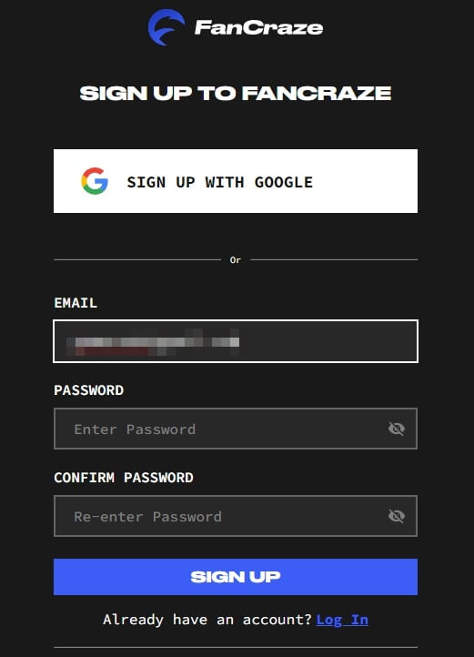 회원 가입 창, 이메일 주소, 비밀번호, 비밀번호 확인, 등록 순으로 적혀있음