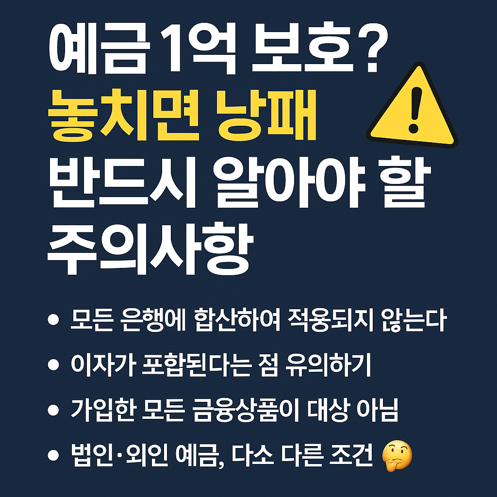 예금 1억 보호? 놓치면 낭패