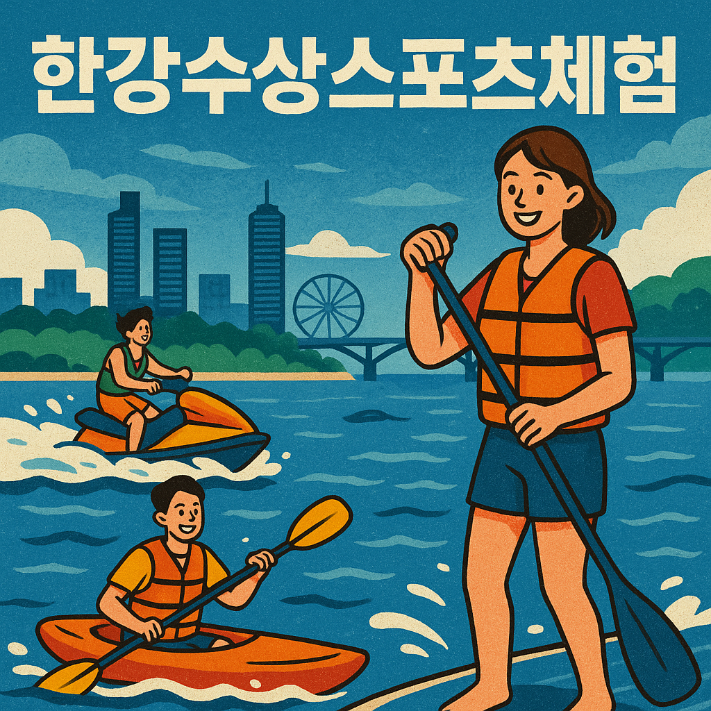 한강수상스포츠체험 일러스트