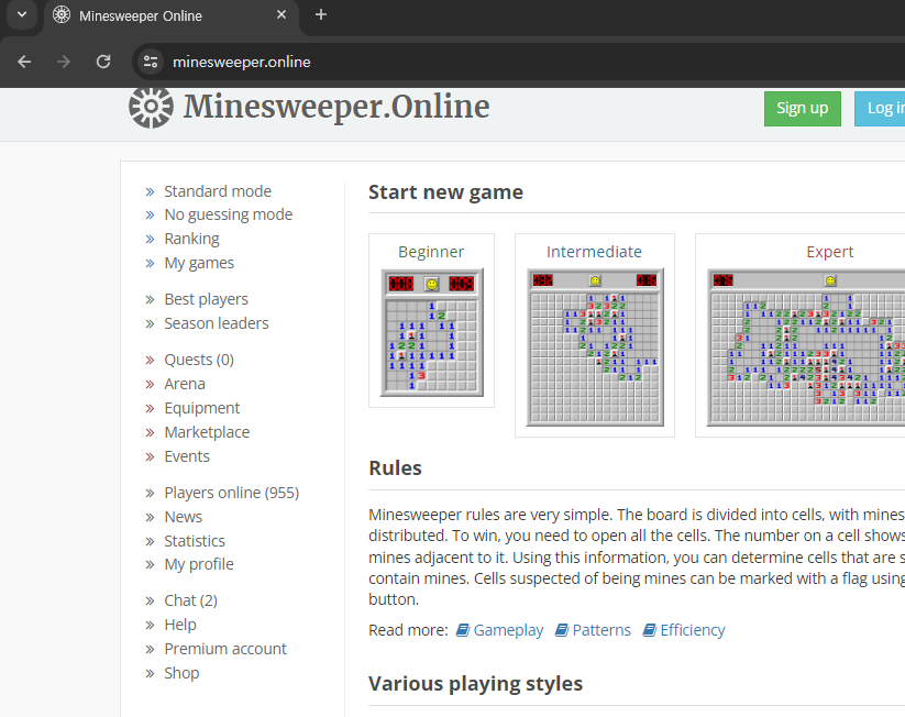 지뢰찾기 게임하기 (온라인)