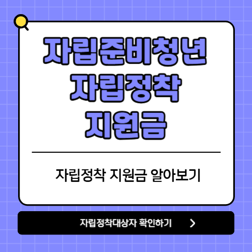 자립준비청년 자립정착 지원금